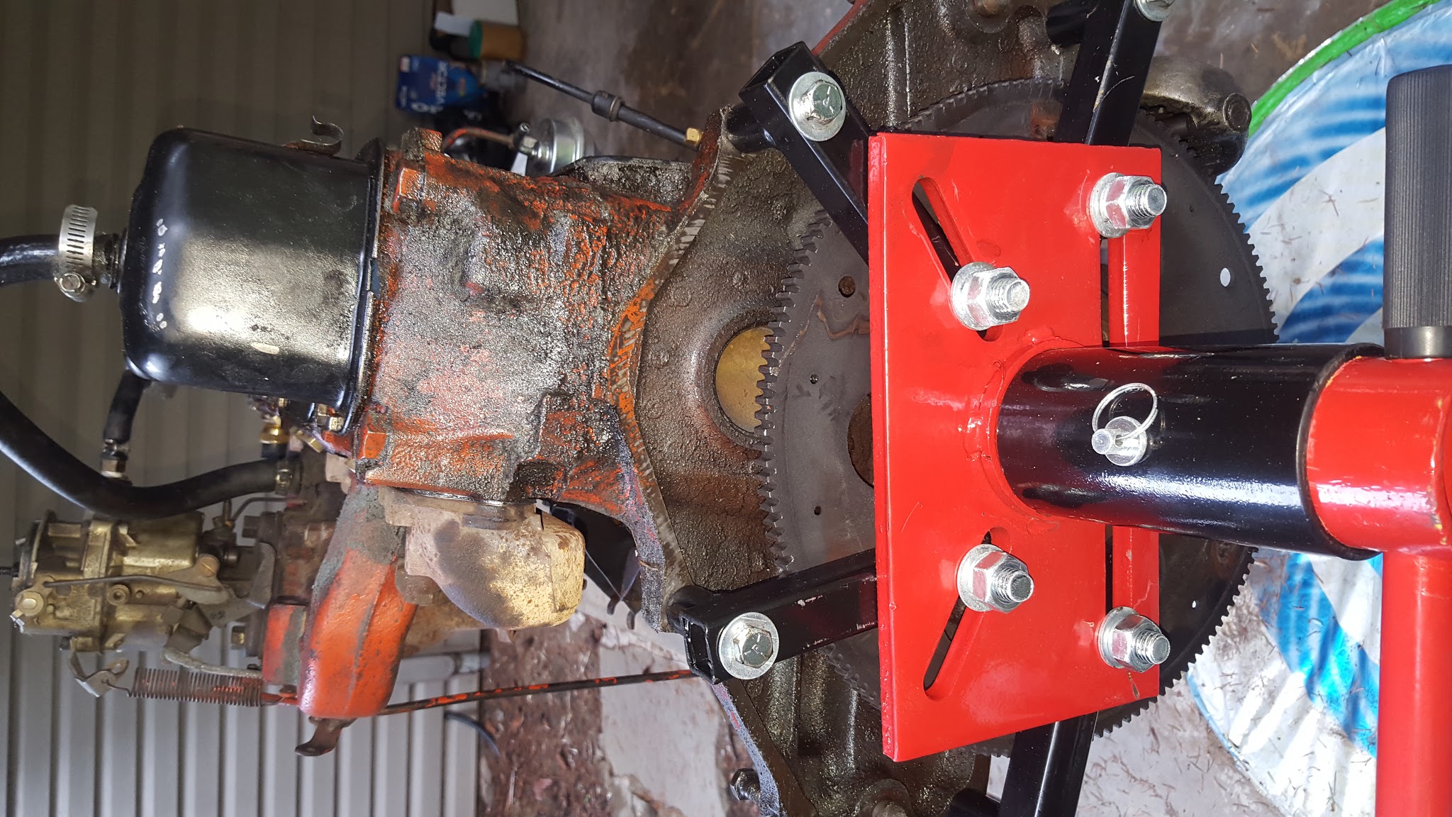 Engine pulled from transmission