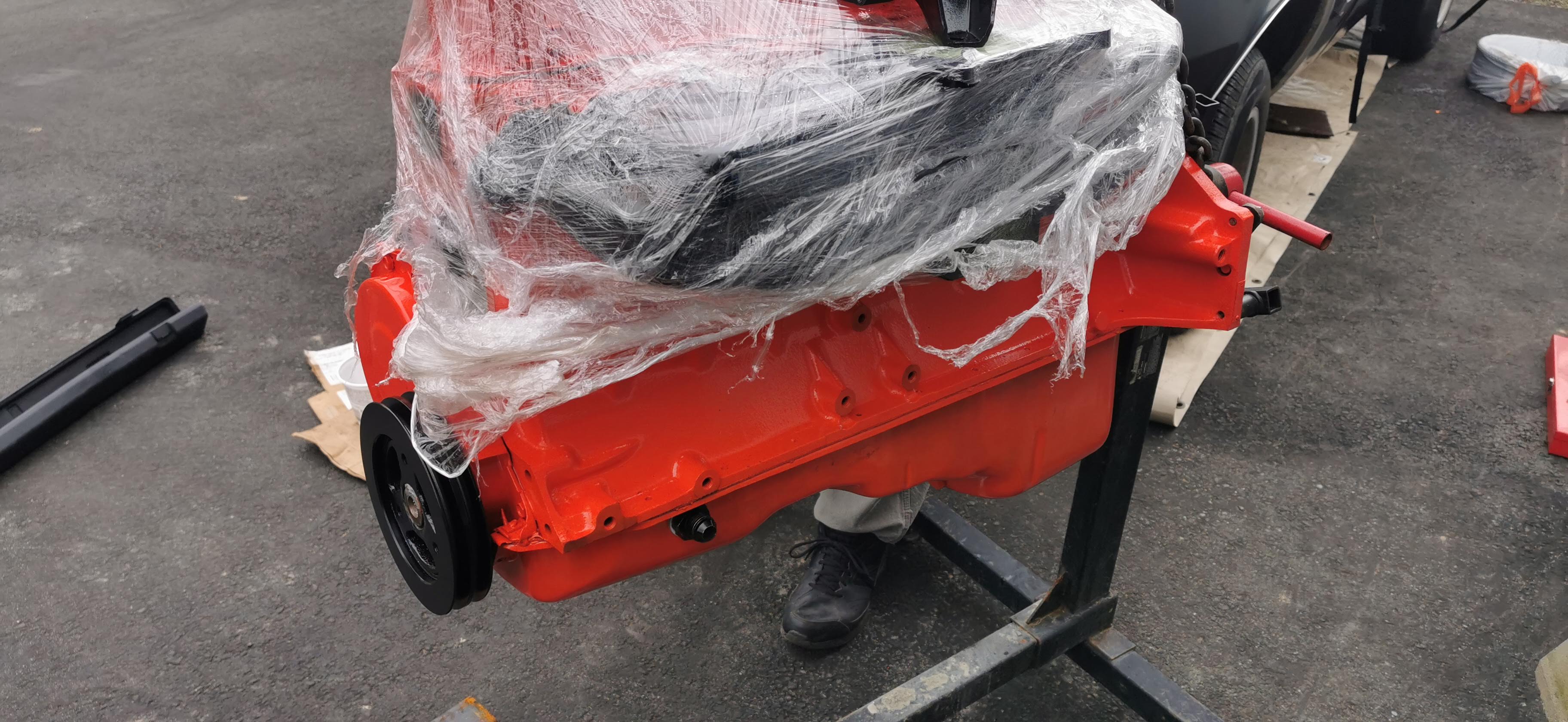 Engine on the stand ready for install